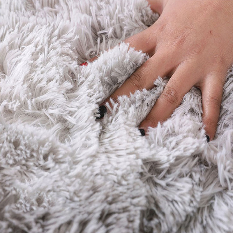 Sikunuo | New item Solid Color Rug Multicolored Fluffy Rug Non-Slip Backing Pet-Friendly Stain-Resistant Rug for Bedroom