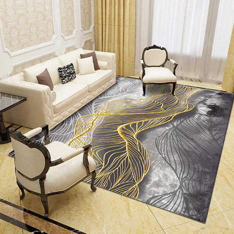 Sikunuo | Novelty Living Room Rug Multicolored Patterned Area Rug Non-Slip Backing Pet-Friendly Washable Indoor Rug