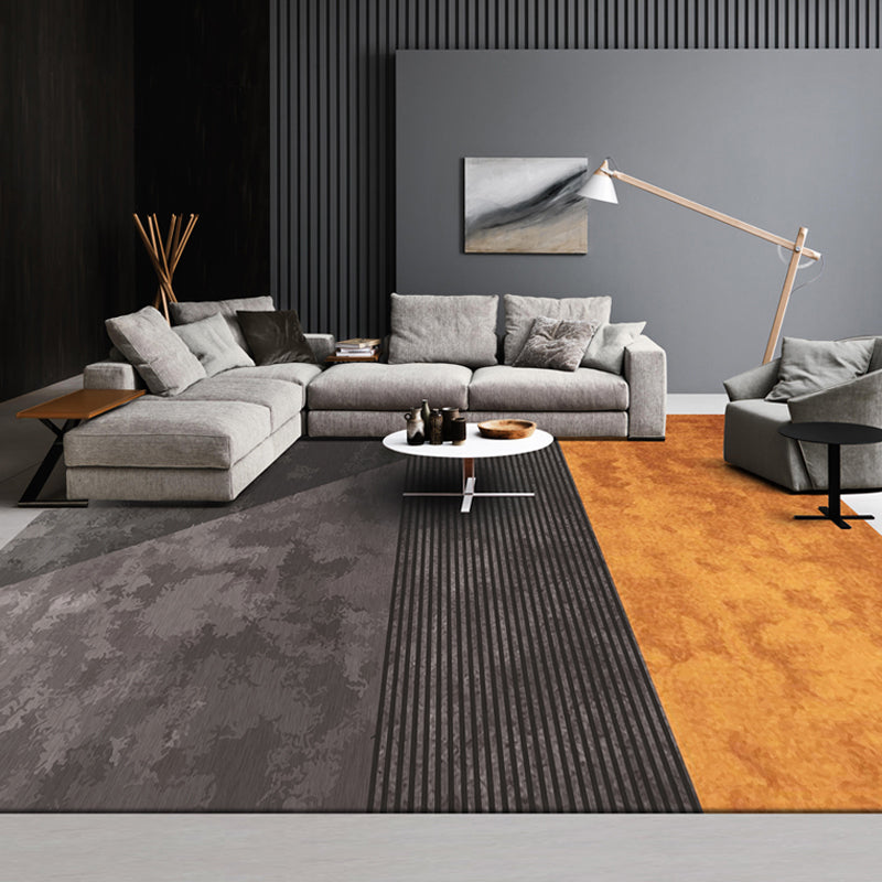 Sikunuo | Luxurious geometric printed carpet multicolor cotton blend indoor carpet easy to care for pet friendly area rug for living room