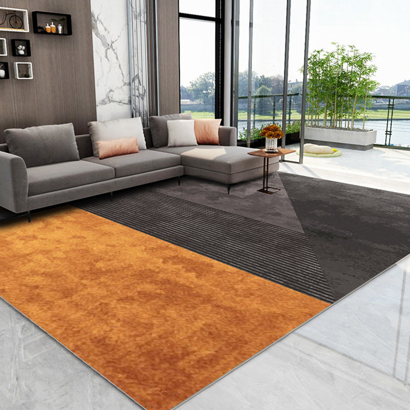 Sikunuo | Luxurious geometric printed carpet multicolor cotton blend indoor carpet easy to care for pet friendly area rug for living room