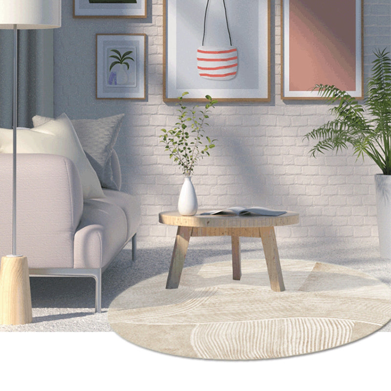 Sikunuo | Multi-Color Nordic Rug Polypropylene Stripe Pattern Area Rug Non-Slip Backing Pet-Friendly Indoor Carpet for the Living Room