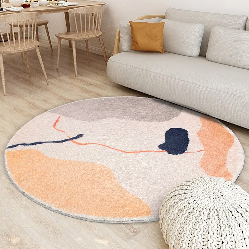 Sikunuo | Multi-Color Nordic Rug Polypropylene Stripe Pattern Area Rug Non-Slip Backing Pet-Friendly Indoor Carpet for the Living Room