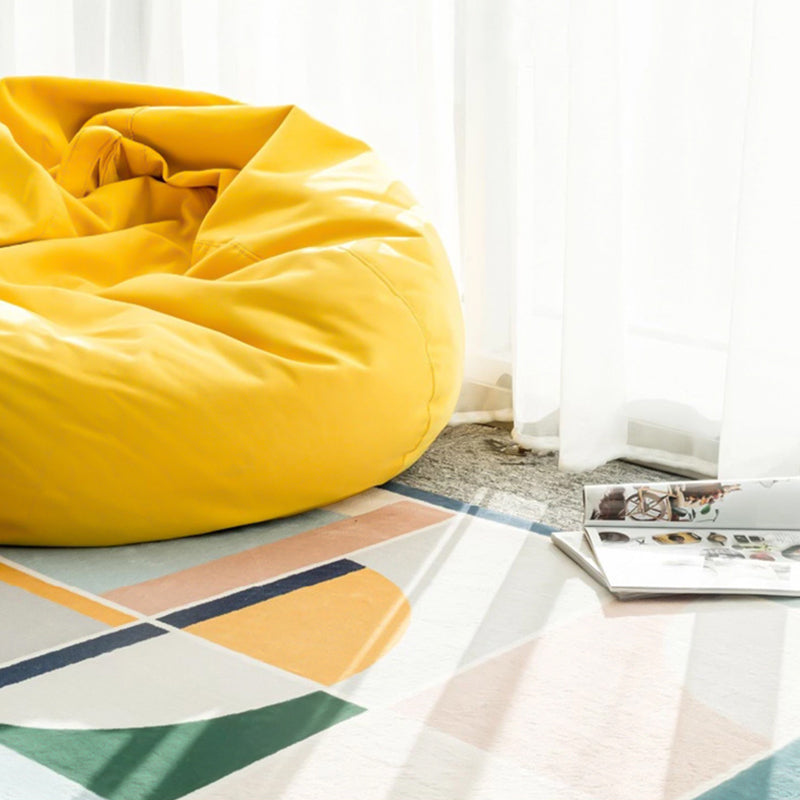 Sikunuo | Cute Bedroom Rug Multicolored Cartoon Print Indoor Rug Polyester Anti-Slip Back Pet-Friendly Carpet