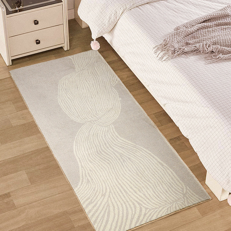 Sikunuo | Simplicity Striped Printed Rug Multi-Color Superfiber Area Rug Non-Slip Stain-Resistant Easy Care Indoor Rug for Home