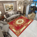 Sikunuo | Multicolored Novelty Rug Cotton Blend Plaid Pattern Area Rug Non-Slip Pet Friendly Carpet for the Living Room