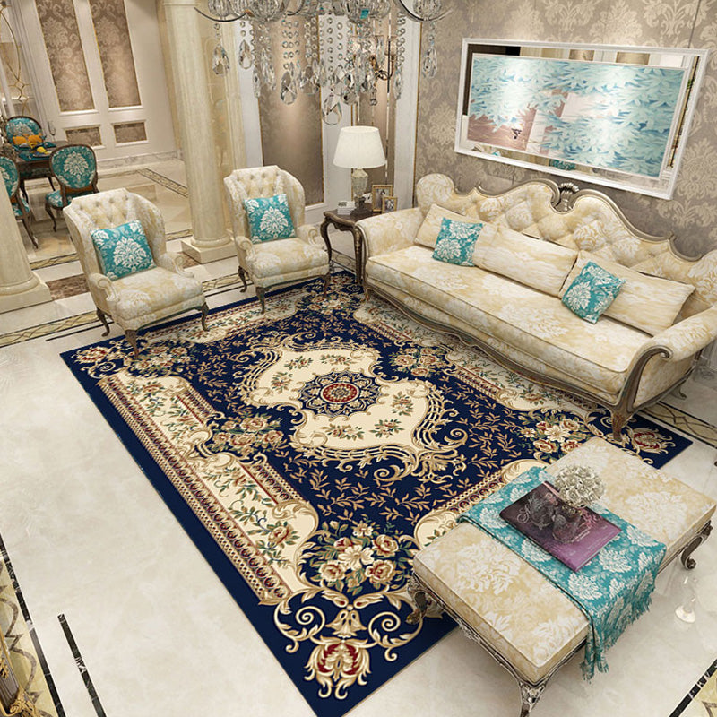 Sikunuo | Multicolored Novelty Rug Cotton Blend Plaid Pattern Area Rug Non-Slip Pet Friendly Carpet for the Living Room