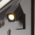 Sikunuo | Gray cubic shade wall light industrial style metallic LED patio adjustable wall mounted lamp