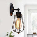 Sikunuo | 2 Packs Gek cage-brick metal wall lamp Industrial style 1 light bedroom wall mounting lamp with bulb shape