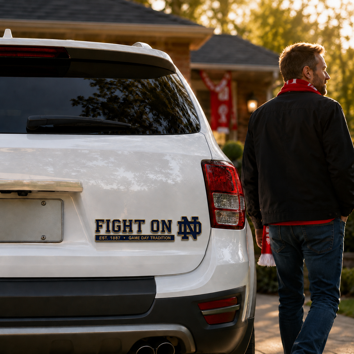 FIGHT ON 3D Metal Car Emblem Badge