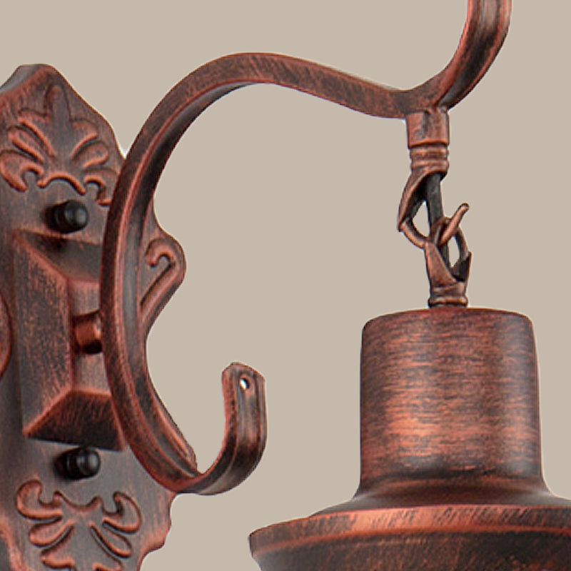 Sikunuo | Weather Copper A Light Wall Lamp Rustic Style Clear Glass Petroleum Lighting Fixture
