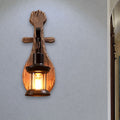 Sikunuo | Clear Glass Lantern Wall Light Coastal 1 Light Dining Room Fixture with Spoon