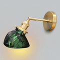 Sikunuo | Rotatable Wall Light for Adults Bedroom Metal Single Light Green and Brass Wall Lamp