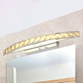 Sikunuo | Flared Vanity Lighting Modern Style Clear/Champagne Crystal 17"/21" W LED Wall Lamp, Warm/White Light