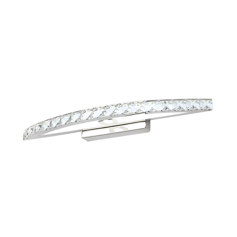 Sikunuo | Flared Vanity Lighting Modern Style Clear/Champagne Crystal 17"/21" W LED Wall Lamp, Warm/White Light