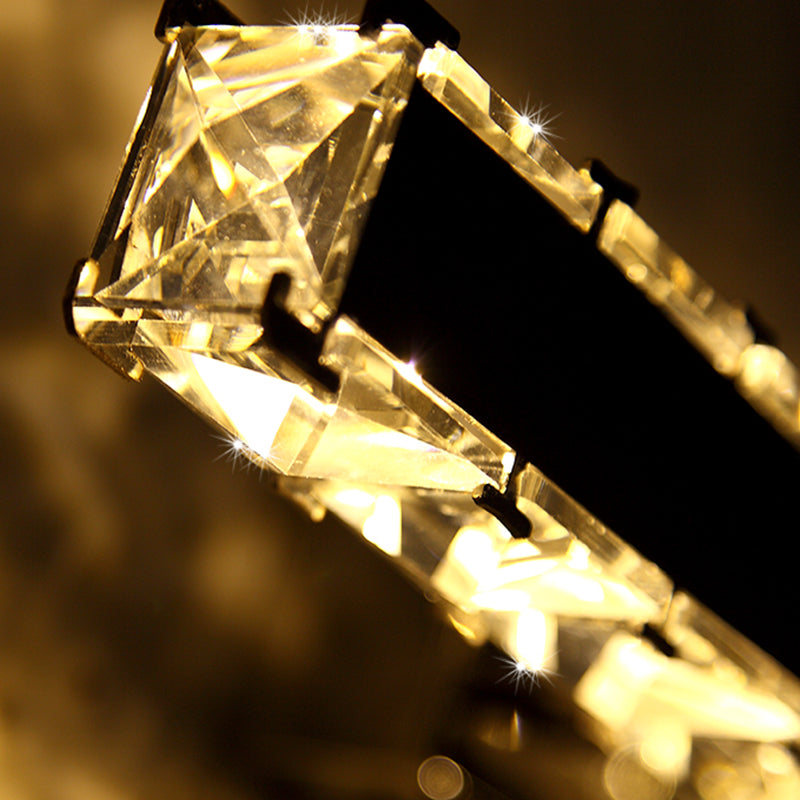 Sikunuo | 11.5"/16.5" Width Rectangular Vanity Mirror Light Modern Style Clear Crystal LED White Wall Sconce for Bathroom