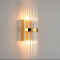 Sikunuo | Cylinder Wall Light Modern Three-Sided Crystal Rod 2 Heads Gold Wall Light