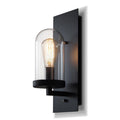 Sikunuo | Industrial metal wall lamp 1-head bar lamp with glass shade for bedroom living room