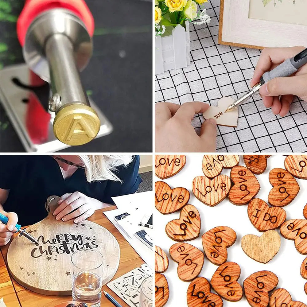 Sikunuo | 26/58-piece Letter Copper Embossing Set for DIY Wood and Leather Engraving