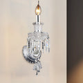 Sikunuo | Candle holder Clear Glass Wall Lamp Fixture Modern 1/2 Cups Chrome Wall Lamp with Diamond Shaped Crystal Decoration