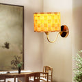 Sikunuo | Drum Wall Lighting Traditional Bamboo 1 Lamp Wooden Sconce Lighting Fixture for Dining Room