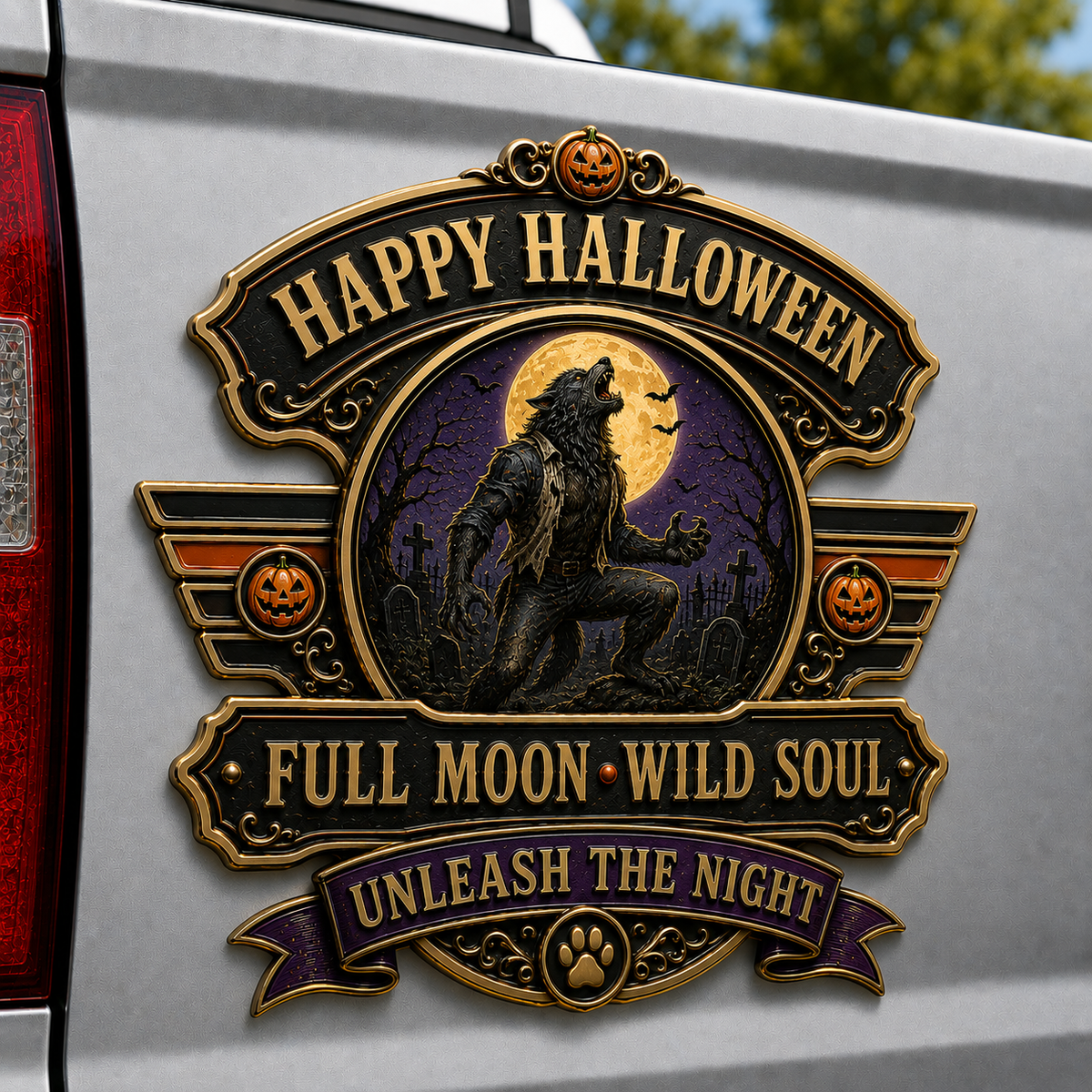Happy Halloween Metal Car Emblem