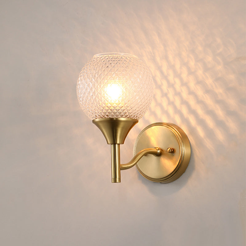 Sikunuo | Spherical prism glass wall lamp minimalist single light brass wall lamp