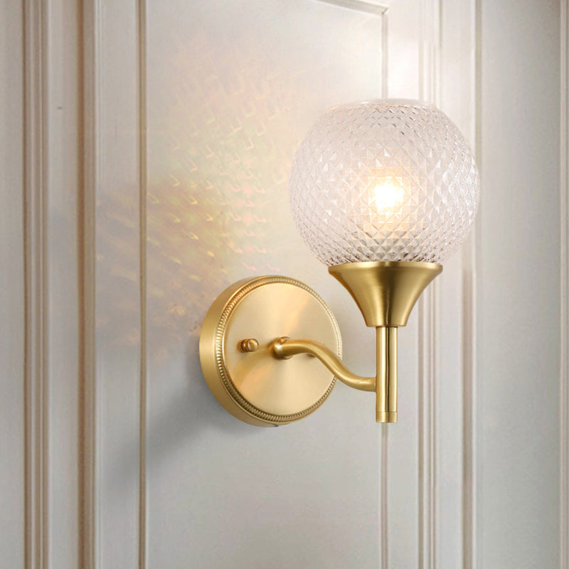 Sikunuo | Spherical prism glass wall lamp minimalist single light brass wall lamp