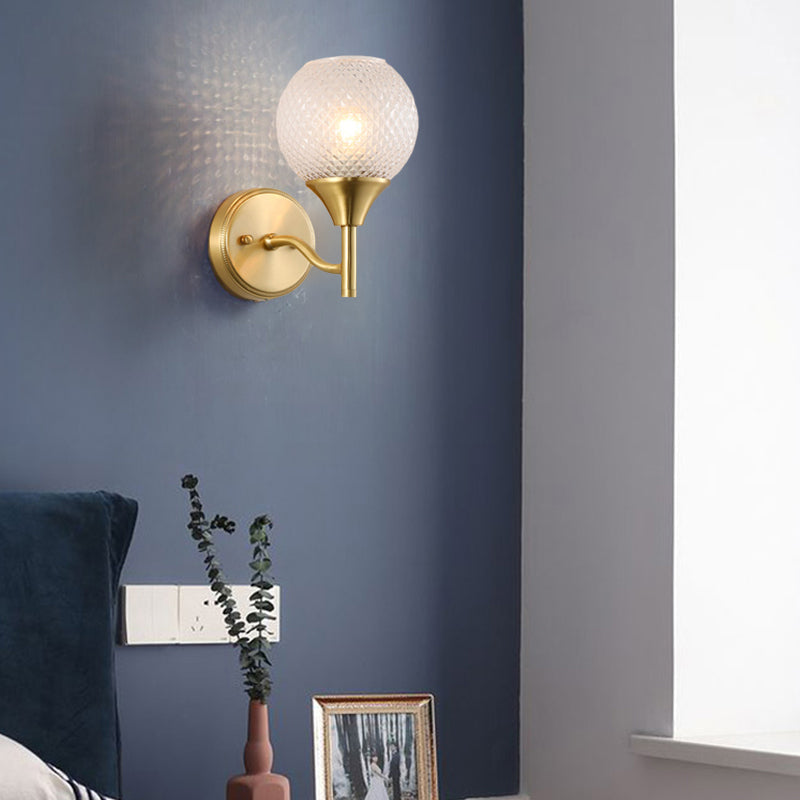 Sikunuo | Spherical prism glass wall lamp minimalist single light brass wall lamp