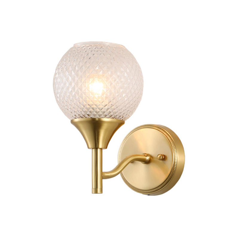 Sikunuo | Spherical prism glass wall lamp minimalist single light brass wall lamp