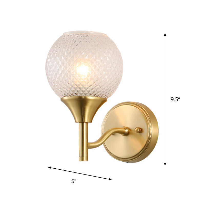 Sikunuo | Spherical prism glass wall lamp minimalist single light brass wall lamp
