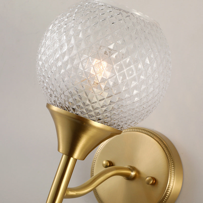 Sikunuo | Spherical prism glass wall lamp minimalist single light brass wall lamp