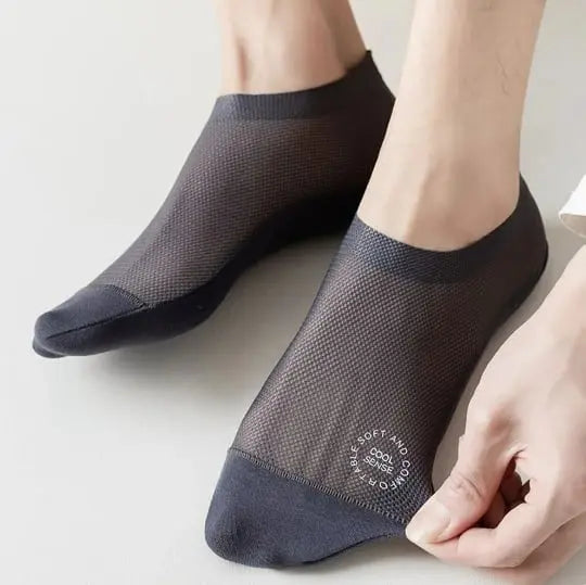 Sikunuo | 4 Pair Breathable, Invisible Moisture-Wicking Mesh Socks