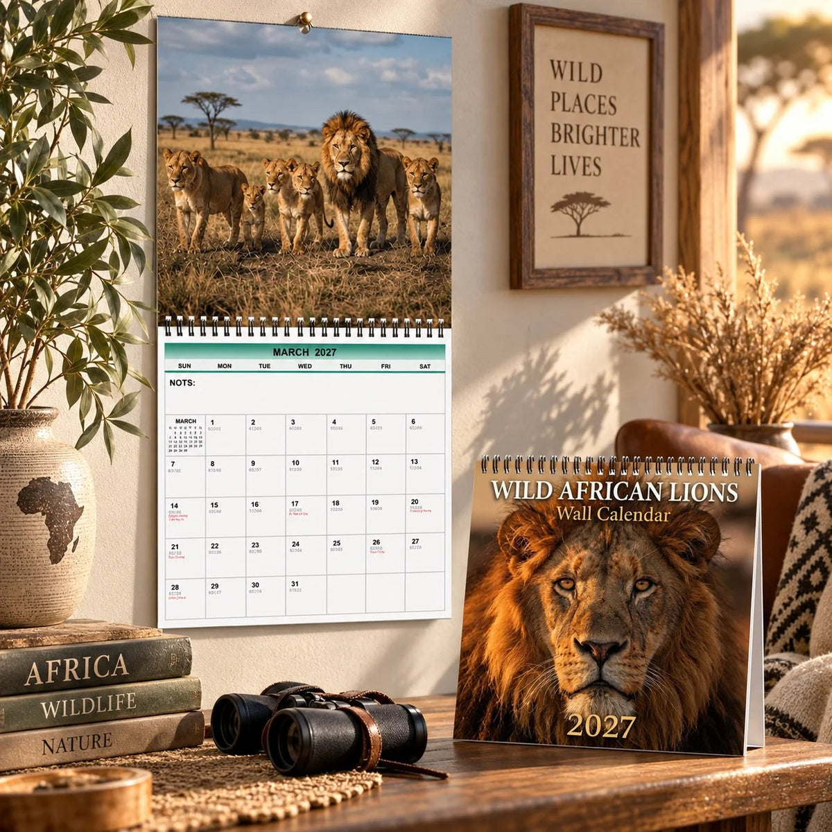 Wild African Lions 2027 Wall Calendar