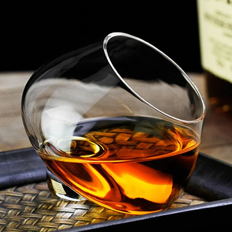 Belly Whiskey and Beer Glass - Rotating Tumbler for Cocktails, Wine and other Drinks  Sikunuo