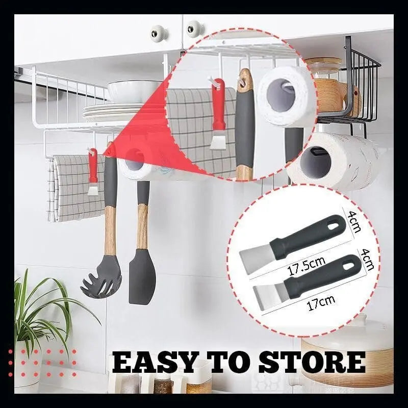 Sikunuo | Multifunctional Stainless Steel Kitchen Scraper – Effortless Deep Cleaning