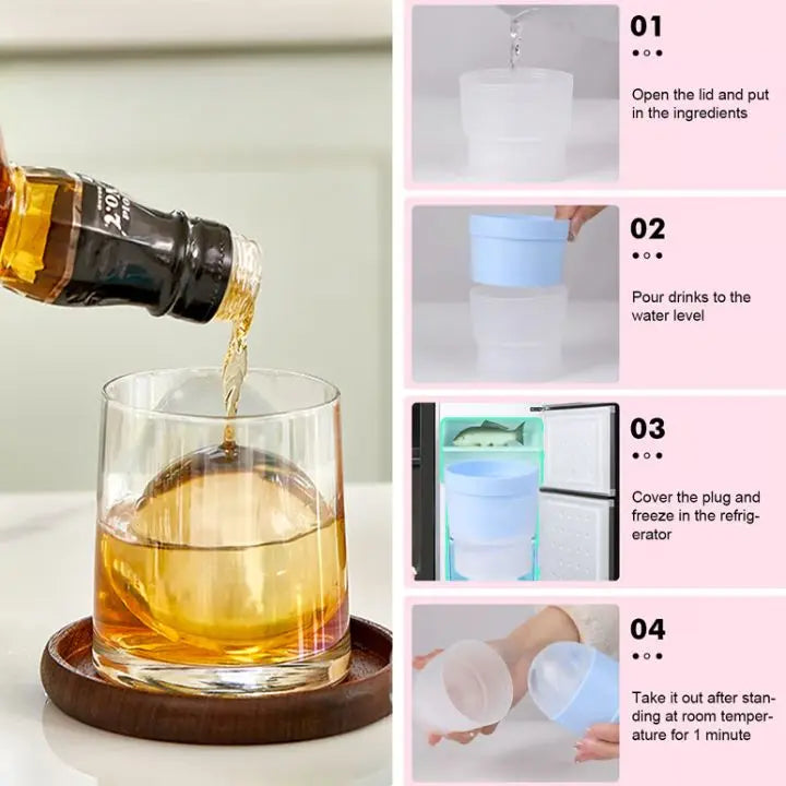 Sikunuo | 2+2 | Ice ball molds for cocktails – Slow melting & stackable