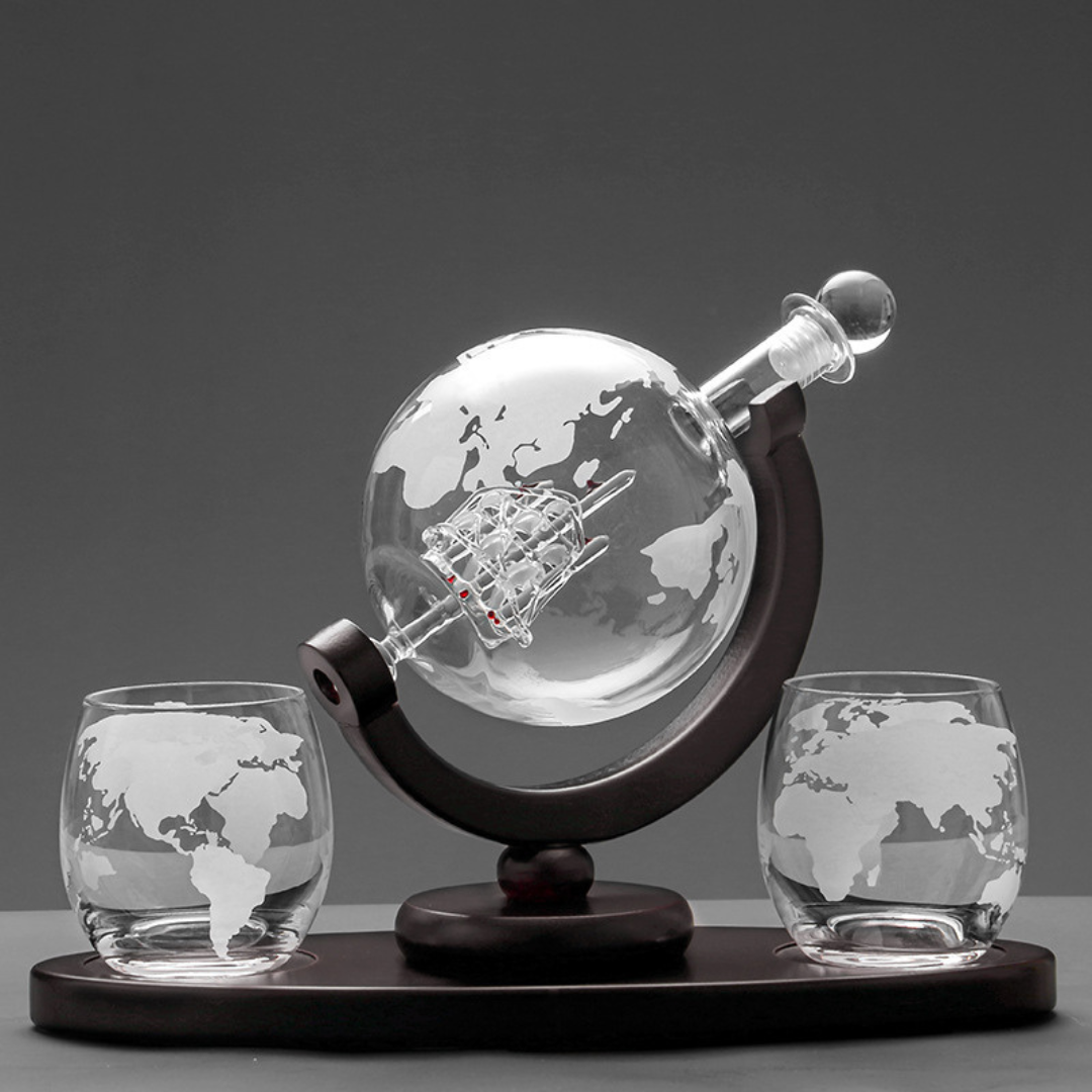 Sikunuo | AtlasWhisk | Whiskey Globe Set Premium Drinkware for Enthusiasts