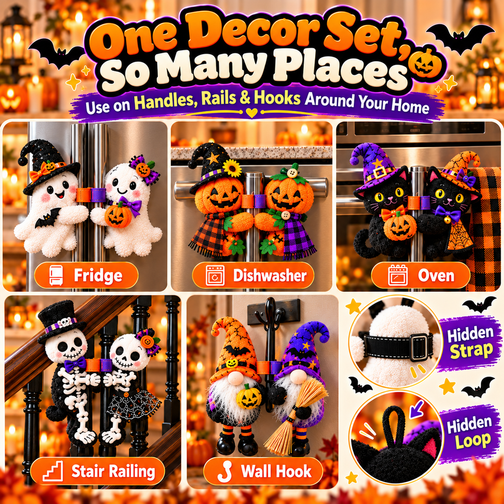 Halloween Handle Huggers – Plush Fridge & Rail Decor