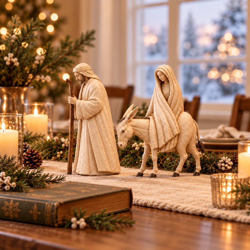 🌟 Journey to Bethlehem Nativity Figurine Set – A Beautiful Christmas Keepsake 🎄