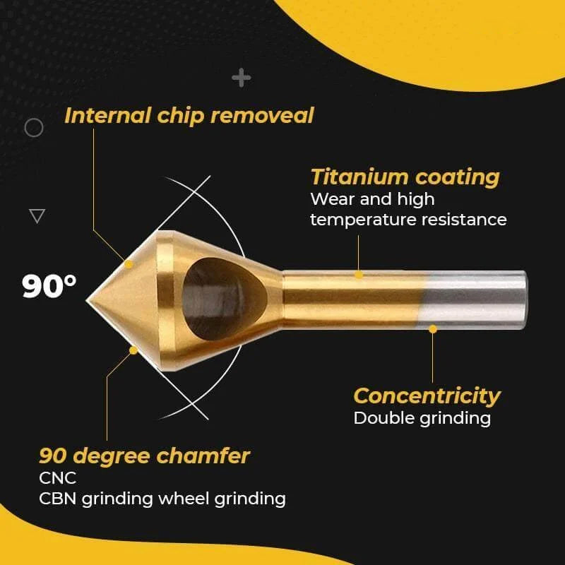 Sikunuo | Titanium Coated Countersink Chamfer Tool（4 PCS）