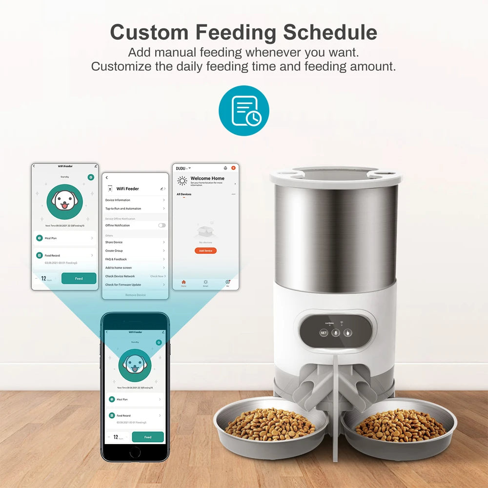 Sikunuo | 2-Way Splitter Automatic Smart Pet Feeding Station