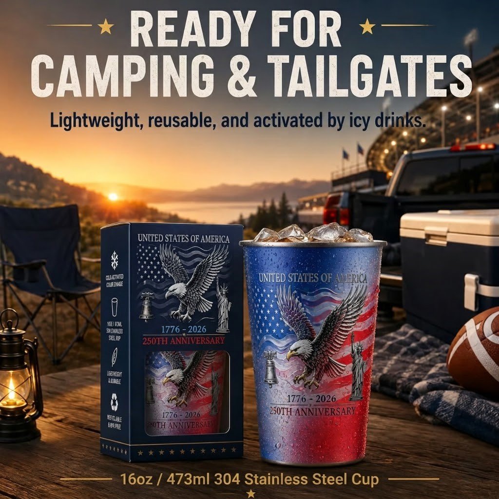 ❄️ Pour Cold Beer & Watch Hidden Patriotic Design Reveal | Magic Color Changing Cup