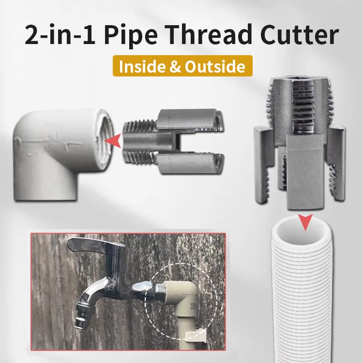 Sikunuo | Pipe Threading Tool | Dual-Function Internal & External Threads | 40Cr Alloy Steel | 1/2" or 3/4"