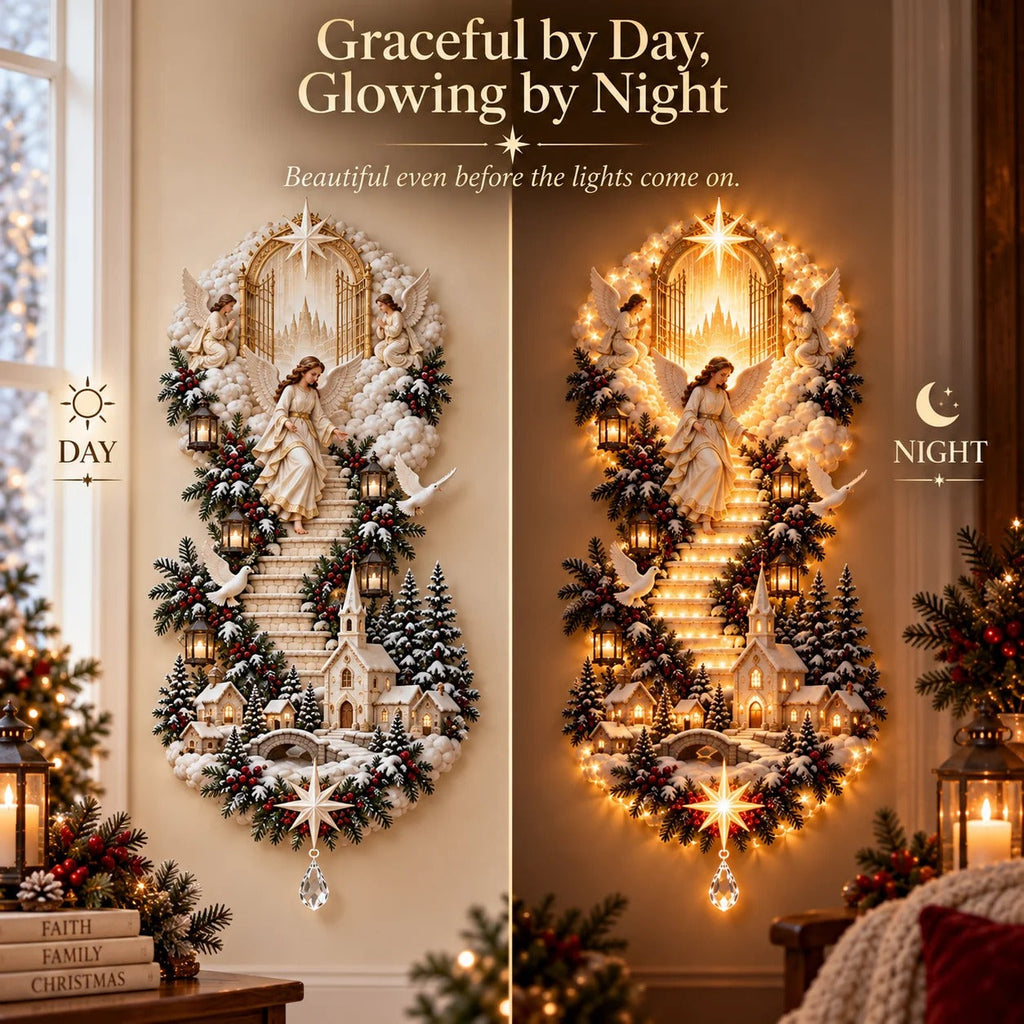 🌟 Stairway to Heaven – Lighted Jesus Christmas Wall Hanging