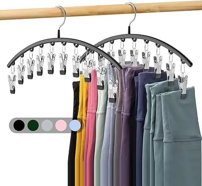 Sikunuo | 2-piece Set Leggings Organizer Hangers – with 20 Clips for space-saving storage!