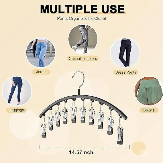 Sikunuo | 2-piece Set Leggings Organizer Hangers – with 20 Clips for space-saving storage!