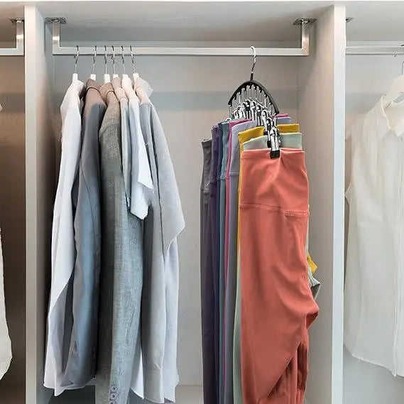 Sikunuo | 2-piece Set Leggings Organizer Hangers – with 20 Clips for space-saving storage!