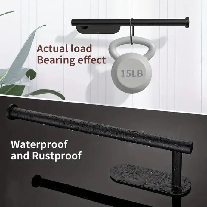 Sikunuo | 2-piece set wall-mounted paper roll holder – no drilling, space-saving & modern!