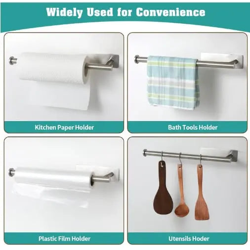 Sikunuo | 2-piece set wall-mounted paper roll holder – no drilling, space-saving & modern!