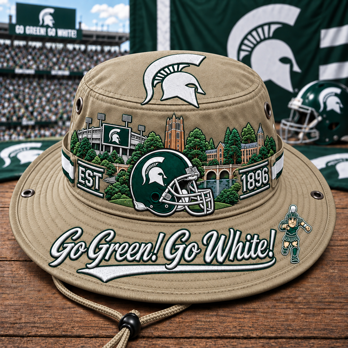 Go Green! Go White! Boonie Hat